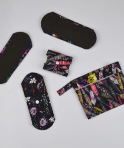 7pcs Set 1pc Mini Wet Bag +6pcs 8 Inch Charcoal Bamboo Mama Cloth/Menstrual Pads/Reusable Sanitary Pads/Panty Liners 14 71mzAgsOsbL