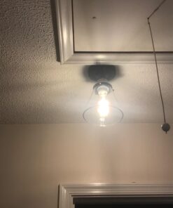 Globe Electric 65380 1-Light Flush Mount Ceiling Light, Dark Bronze, Satin Finish, Antique Brass Accents, Clear Glass Shade, Ceiling Light Fixture, E26 Bulb, Bulb Not Included Dark Bronze with Clear Glass 43 71mzBozkZL