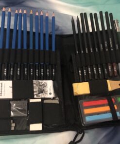 H & B 48 Professional Sketching Pencils and Drawing Kits, Including Sketching Pads, Graphite Pencils, Pencil Sharpener and Eraser, Artist's Art Supplies for Children 48 Piece Set 38 71mzE4QxroL