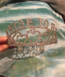 Forum Novelties womens Sparkling GLITTER TIARA BRIDE TO BE, Silver, One Size US 22 71mzmMtUshL