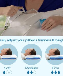 Mediflow Fiber Water Pillow - Adjustable Pillow for Neck Pain Relief, Pillow for Side, Back, and Stomach Sleepers, The Original Inventor of The Water Pillow, Clinically Proven Bed Pillow (1 Pillow) Single Pack 15 71n P9L6iFL