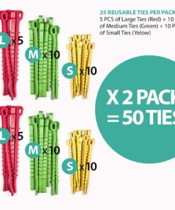 Alternative view of 50 Q*Knot Rubber Zip Ties Reusable Fasteners Heavy Duty Cords Crafts Assortment by UT Wire Original 2 Pack