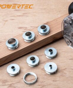 POWERTEC 10Pcs Solid Router Template Bushing Guides Sets 5/16 to 1 Inch with Molded Carrying Case. Fits All Porter Cable Style Router Sub Bases. Perfect for Precision Woodworking (71051) Guide Bushing Set 26 71n1Lpn294L