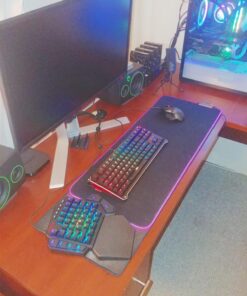 Redragon K585 DITI One-Handed RGB Mechanical Gaming Keyboard, 42 Keys Type-C Professional Gaming Keypad w/Upgraded Hot-Swappable Socket, 7 Onboard Macro Keys & Detachable Wrist Rest Blue Switch Black 51 71n2Cm7ERnL