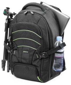 Evecase Large DSLR Camera/Laptop Travel Backpack Bag w/Rain Cover for Mirrorless, 4/3 Micro Four Third, Compact, Interchangeable Lens Digital Camera 18*12*8 inch Black 45 71n5BGswlBL