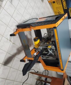 Bora Portamate - PM-8000 Miter Saw Stand Work Station | Mobile Rolling Table Top Workbench | Orange & Grey with Folding Wing Extensions Orange/Black 58 71n5Cmw 9 L 1