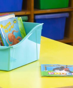 Storex Large Book Bin, Interlocking Plastic Organizer for Home, Office and Classroom, Black, 6-Pack (70109E06C) 25 71n5UzRfyL