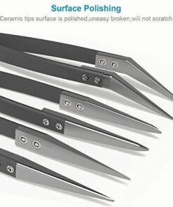 Black Ceramic Tweezers Set - Antistatic,Anticorrosion,Antimagnetic,Highly Heat Resistant up to 3000F(3Pack) 15 71n5lqt6YEL