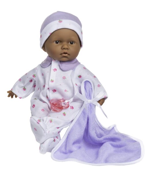 La Baby Boutique Hispanic 11 inch Small Soft Body Baby Doll dressed in Purple for Children 12 Months and older Purple Hispanic