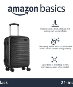 Amazon Basics 20-Inch Hardside Spinner, Black 25 71n6 ObyYaL