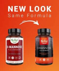Nested Naturals D-Mannose 500mg Caspules with Cranberry Extract, D Mannose Cranberry Pills, Urinary & Bladder Support, 60 Vegan Capsules 19 71n7DuvX BL