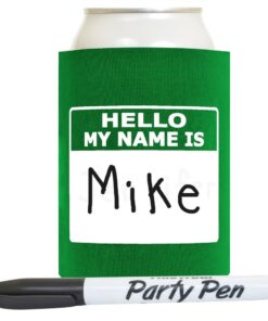 Alternative view of Funny Can Coolie Hello, My Name Is Funny Badge and Permanent Marker Multi Pack Name Tag 48 Pack Can Coolie Drink Coolers Coolies Multi Multicolor