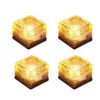 Solar Glass Brick Light,Ice Cube Lights,LED Landscape Light Buried Light Square Cube,Frosted Glass Light for Christmas Outdoor Path Road Yard 4 pcs (Warm White) Warm White 49 71n9X2BpfFL