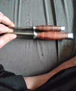 Mossy Oak 2-piece Bowie Knife, Fixed Blade Hunting Knife with Leather Handle, Sheath Included 48 71nA3REnRyL