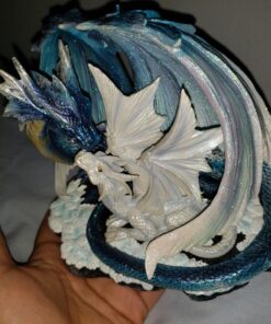 StealStreet SS-G-71533 Light Blue Dragon Mom with White Baby Statue Figurine, 7" 36 71nAsu0iXL