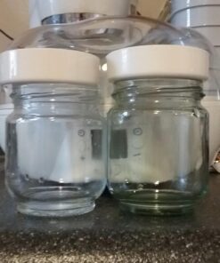 Euro Cuisine GY1920 Glass Jars with Lids for Yogurt Maker, Clear, 6 Ounce, Set of 8 6oz Glass Jars for Yogurt, Parfaits, Clear Yogurt Containers 34 71nCG V6CLL