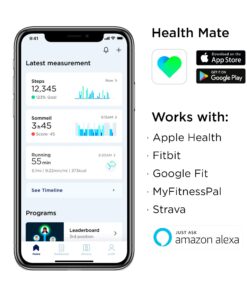 Alternative view of Withings Steel HR Hybrid Smartwatch - Activity, Sleep, Fitness and Heart Rate Tracker with Connected GPS Silver Black - 40mm
