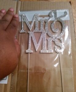 1 X Mr & Mrs Monogram Silhouette Rhinestone Wedding Cake Topper Decoration with Crystals - Formal Font 36 71nDcg0QbcL