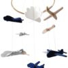 Sorrel + Fern Baby Crib Mobile (Airplanes in The Clouds) - Nursery Decoration Ceiling Mobile and Baby Shower for Boys & Girls - Grey and White Airplanes in The Clouds 49 71nENmQzjYL