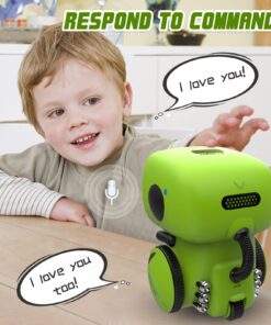 GILOBABY Kids Robot Toys, Interactive Robot Companion Smart Talking Robot with Voice Control Touch Sensor, Dancing, Singing, Recording, Repeat, Birthday Gifts for Boys Ages 3+ Years (Green) Green, Black 16 71nEWvzqIbL