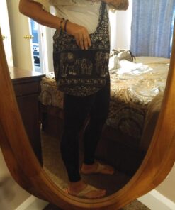 Thai Hippie Bag Hippie Elephant Sling Cross Body Bag Purse Zip Pocket A Zip Inside Pocket Handmade Color Black 29 71nFhU5TDJL