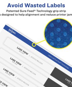 Avery Printable Blank Wraparound Rectangle Labels, 1.25" x 9.75", Matte White, 40 Customizable Labels (22845) 24 71nFjUwkDL