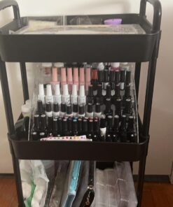 Vtopmart 3 Tier Rolling Cart with Wheels, Detachable Utility Storage Cart with Handle and Lockable Casters, Storage Basket Organizer Shelves, Easy Assemble for Bathroom, Kitchen, Black 31 71nH7f3aXSL