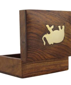Alternative view of Artisans Of India Trinket Jewelry Box Wooden Storage Organizer Boxes Cigar 43 Keepsake Treasure Chest Holder Watch Storage Memory Coin Playing Cards Case Elephant Inlay