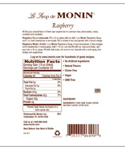 Monin - Raspberry Syrup, Sweet and Tart, Great for Cocktails and Lemonades, Gluten-Free, Non-GMO (1 Liter) 21 71nHiPyKC1L