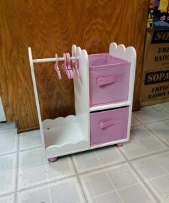 Emily Rose Doll Furniture | USA Business | 18 Inch Doll Clothes Closet Accessory - Wooden Doll Accessories Toy Playsets | 5 Free Wooden 18" Doll Hangers and 2 Large Storage Bins - Butterfly 25 71nJ40fCCiL