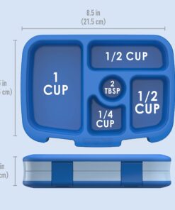 Bentgo® Kids Bento-Style 5-Compartment Lunch Box - Ideal Portion Sizes for Ages 3 to 7 - Leak-Proof, Drop-Proof, Dishwasher Safe, BPA-Free, & Made with Food-Safe Materials (Blue) Blue 23 71nJH4owQkL
