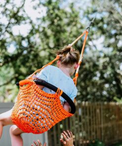 JKsmart Swing Seat for Kids Heavy Duty Rope Play Secure Children Swing Set,Perfect for Indoor,Outdoor,Playground,Home,Tree,with Snap Hooks and Swing Straps,440 lbs Capacity,Orange Orange Swing Seat 23 71nL4Q4zATL