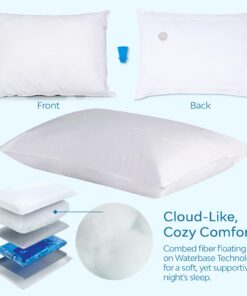 Mediflow Fiber Water Pillow - Adjustable Pillow for Neck Pain Relief, Pillow for Side, Back, and Stomach Sleepers, The Original Inventor of The Water Pillow, Clinically Proven Bed Pillow (1 Pillow) Single Pack 16 71nLTFbV0CL