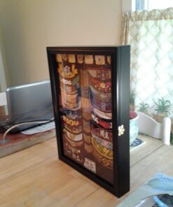 Large 19"X 14" Pin Display Case Medal Shadow Box with 98% UV Protection for Military Medals, Beach Tags, Jewelry Pins, Pin Gift, Insignia Ribbons, Pin Collectibles Black Finish 33 71nNACYq4XL