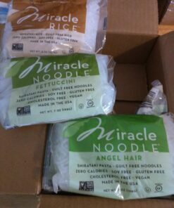 Miracle Noodle Variety Pack (Fettuccine, Angel Hair & Rice) - Shirataki Noodles, Shirataki Rice, Keto Pasta, Vegan, Gluten-Free, Low Carb, Paleo, Konjac Noodles/ Rice - 2 Bags of Each, 6-Pack Fettuccine, Angel Hair, Rice 6 Piece Assortment 34 71nOcNLYmzL