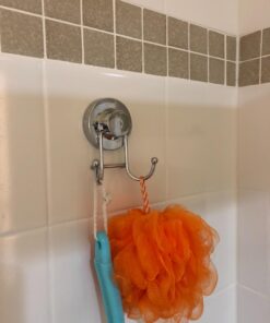 HOME SO Suction Cup Hooks for Shower, Bathroom, Kitchen, Glass Door, Mirror, Tile – Loofah, Towel, Coat, Bath Robe Hook Holder for Hanging up to 15 lbs – Rustproof Chrome Stainless Steel (1-Pack) 1 28 71nQBCfh9TL