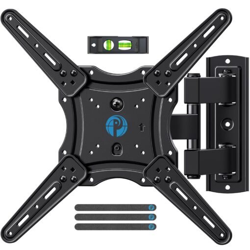 Pipishell Full Motion Wall Mount for 26-60 inch Flat or Curved TVs up to 77 lbs, TV Bracket Wall Mount with Articulating Arms, Extension, Tilt, Swivel, Leveling, Max VESA 400x400mm, PIMF7