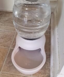 Petmate Replendish Automatic Gravity Waterer for Cats and Dogs, BPA-Free, No Batteries Required, Includes Charcoal Filter, 1 Gallon, Made in USA Silver 1 GAL 41 71nRGWUQTcL