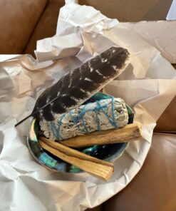 Smudge Kit - White Sage, Palo Santo, Abalone Shell, Smudging Feather, for Healing, Purifying, Meditating & Incense (Essentials) 39 71nRsaq7ZL 1