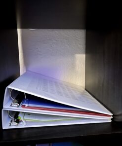 Amazon Basics 3 Ring Binder with 1.5 Inch D-Ring and Clear Overlay, White, 4-Pack 1.5-inch 38 71nSAnayqBL