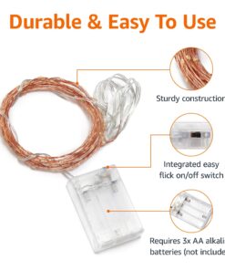 Alternative view of Amazon Basics 2.7ft 100 LED Curtain Lights, Battery Powered Fairy String Lights for Bedroom, Warm White 100 LEDs, Curtain -1 pack