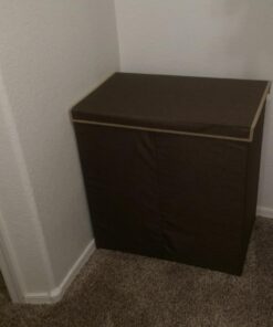Household Essentials 5614 Double Hamper Laundry Sorter with Magnetic Lid, Brown Coffee Linen 45 71nUoW4VtDL