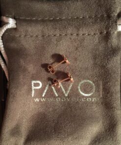 PAVOI 14K Gold Plated Sterling Silver Post Stud Earrings for Women | Pave CZ Mini Disc | Gold Earrings for Women Rose Gold 39 71nV02y ML