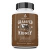Ancestral Supplements Grass Fed Beef Kidney Supplement, 3000mg, DAO Enzyme Supplement, Kidney Support for Urinary and Histamine Health, Selenium, B12, Non GMO, 180 Capsules 180 Count (Pack of 1)