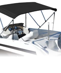 Alternative view of Summerset Elite Bimini Top by Eevelle | 3 Bow Boat Canvas Top | 1" Aluminum Frame and Hardware | Sunlight Protected | 46" Tall (Black, 6'L x 46" H x 85"-90")