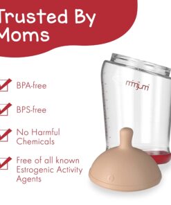 Alternative view of mimijumi Baby Bottle (2 pcs.) Very Hungry 8 oz Bottle with Slow Flow, Lighter Nipple - Medical Grade Silicone Anti-Colic Baby Bottles for Breastfed Babies - Newborns 0-6 Months 8oz (Slow Flow)