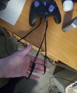 KINGTOP Auxiliary 3.5mm Headphone Mic Splitter, Compatible with Gaming Headsets, Laptops, PS4, PS5, Xbox One S, Nintendo Switch, Tablets, Mobile Phones, and PC Black 33 71nXKz1UcQL