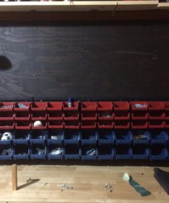 Wall-Mounted Garage Storage Bins - 30 Compartments for Garage Organization, Craft Supply Storage, Tool Box Organizer Unit by Stalwart (Red/Blue) 30 71nY5ikVBkL