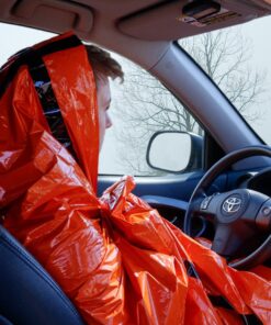 Survival Frog Tact Bivvy 2.0 Emergency Sleeping Bag w/Stuff Sack, Carabiner, Survival Whistle, ParaTinder - Compact, Lightweight, Waterproof, Reusable, Thermal Bivy Sack Cover, Shelter Kit New 2.0 Tactical Orange 20 71nYCD3RnpL