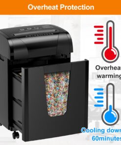Suntiko Paper Shredder, 18-Sheet Cross Cut Level P-4, Shred Paper/Credit Card/CD, with Large Pull Out Bin,Insert Auto Jam Proof System Shredder for Home&Office 45 71nYlNZlfuL 2